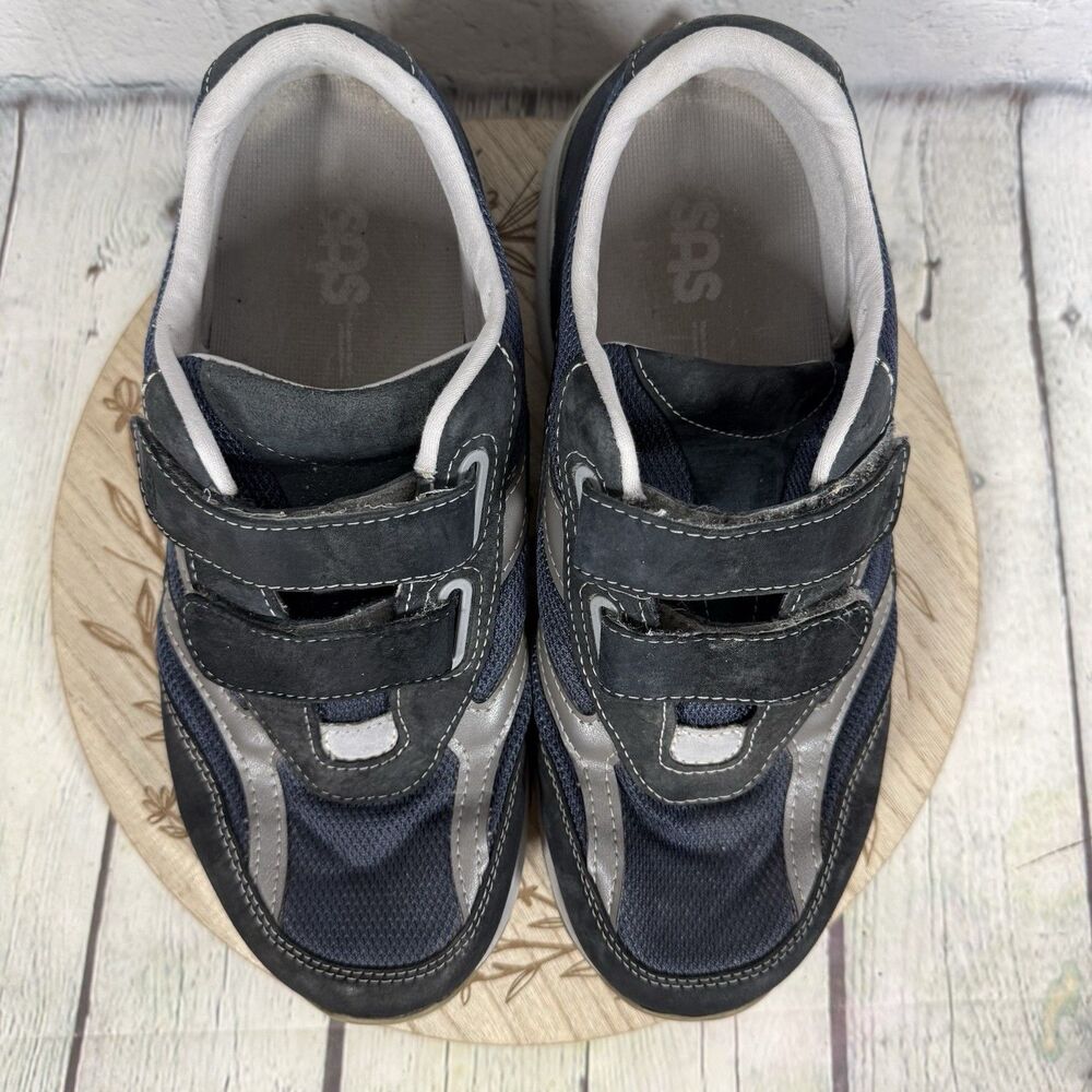 SAS Journey Mesh Sneakers Women Size 10WW Blue Suede Hook Loop Comfort Walking